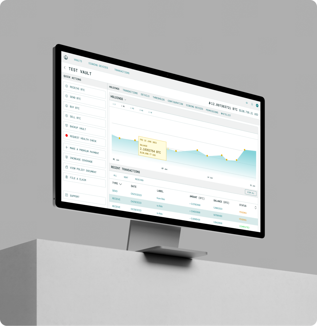 Trident custody platform dashboard